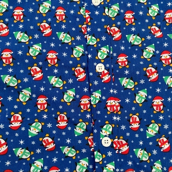 Simon Banks X-Mas print Button down Men's Shirt-S - Picture 5 of 10